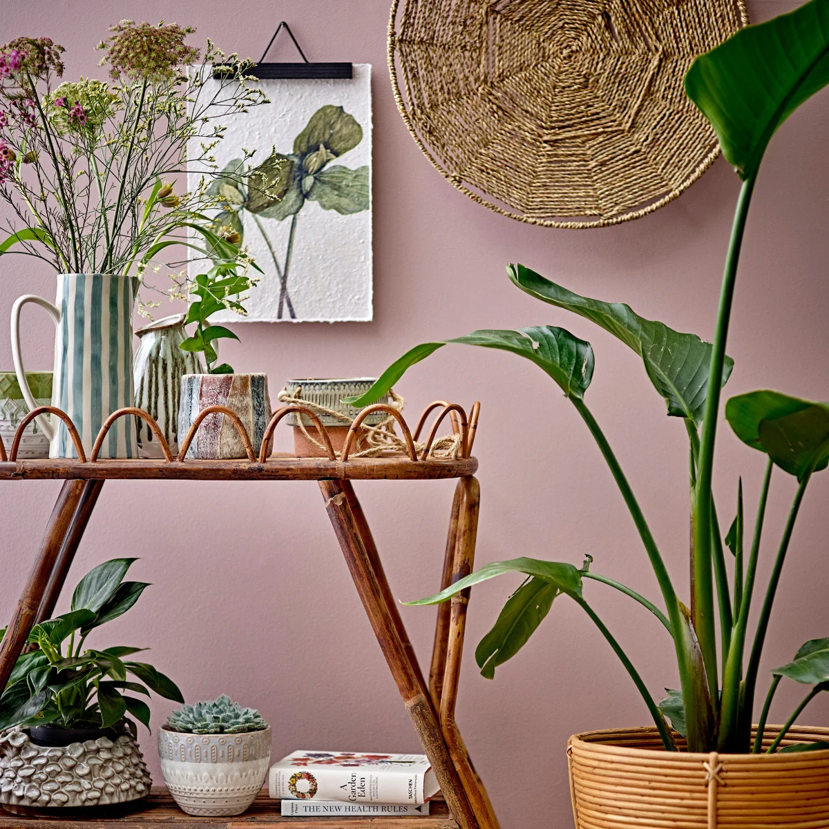 Bloomville Begonia Jug, Green, Stoneware - Image 5