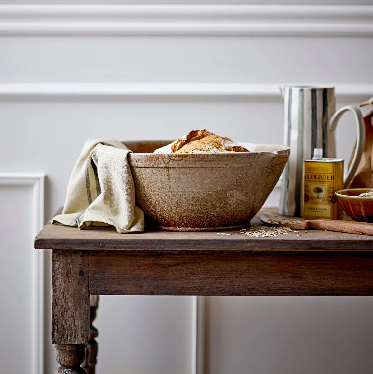 Bloomville Begonia Jug, Green, Stoneware - Image 6