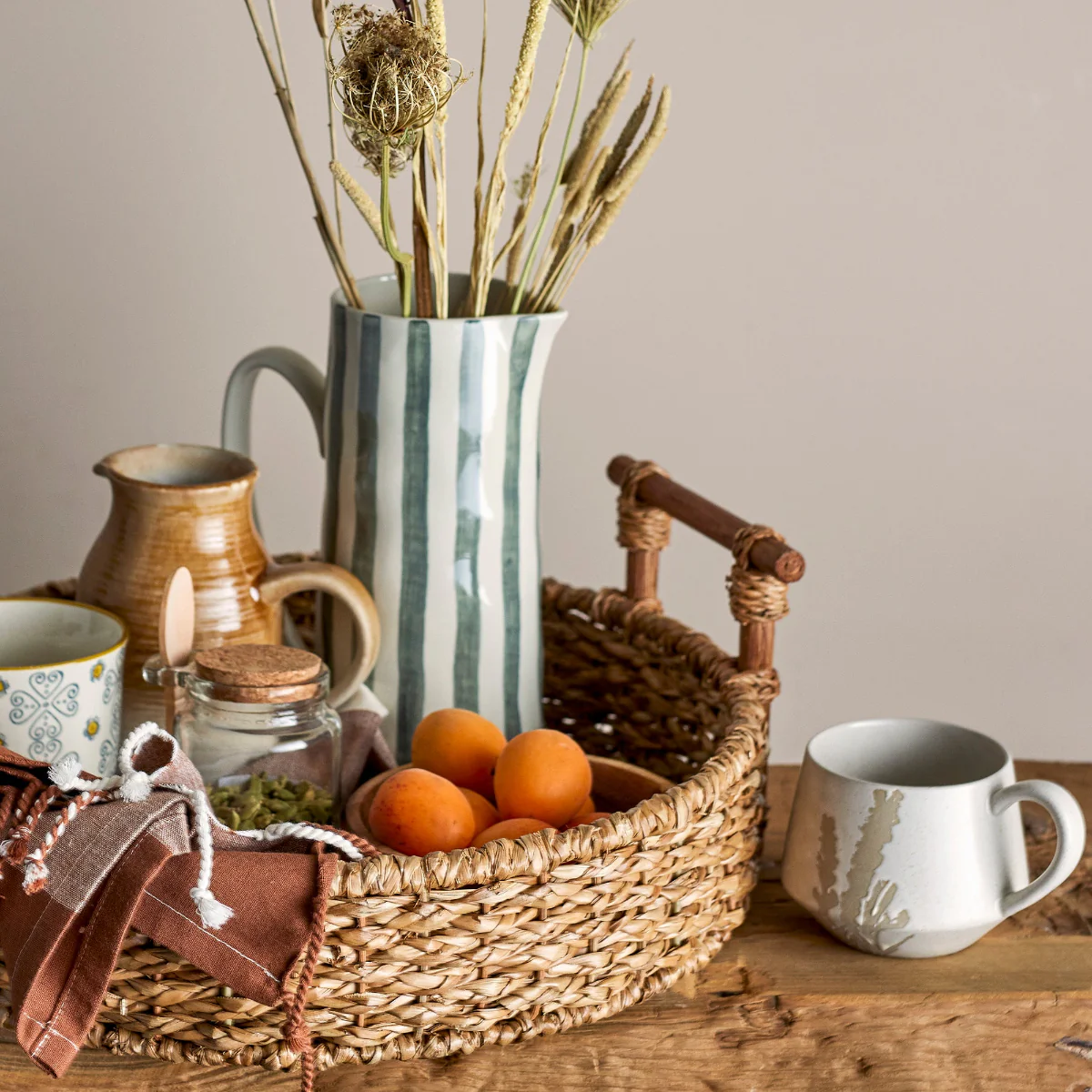Bloomville Begonia Jug, Green, Stoneware - Image 7