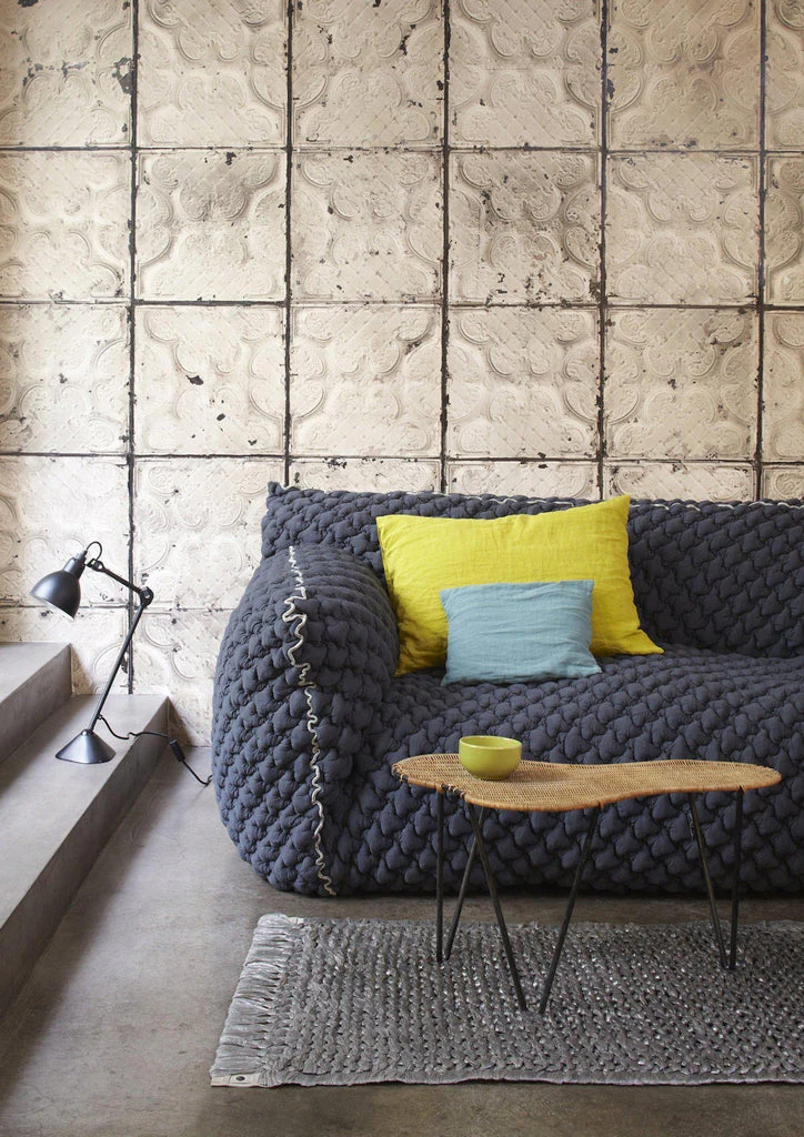 NLXL Brooklyn Tin Tiles Beige Wallpaper TIN-03 - Image 3