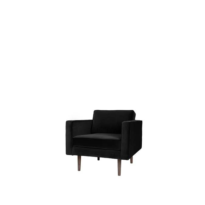 Broste Copenhagen Wind Velvet Armchair In Black - Image 3