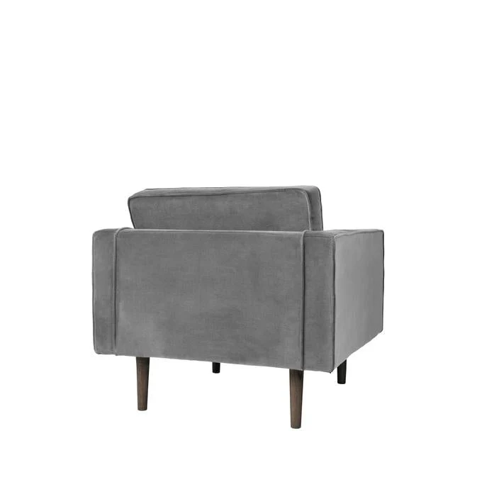 Broste Copenhagen Wind Velvet Armchair In Drizzle Grey - Image 4