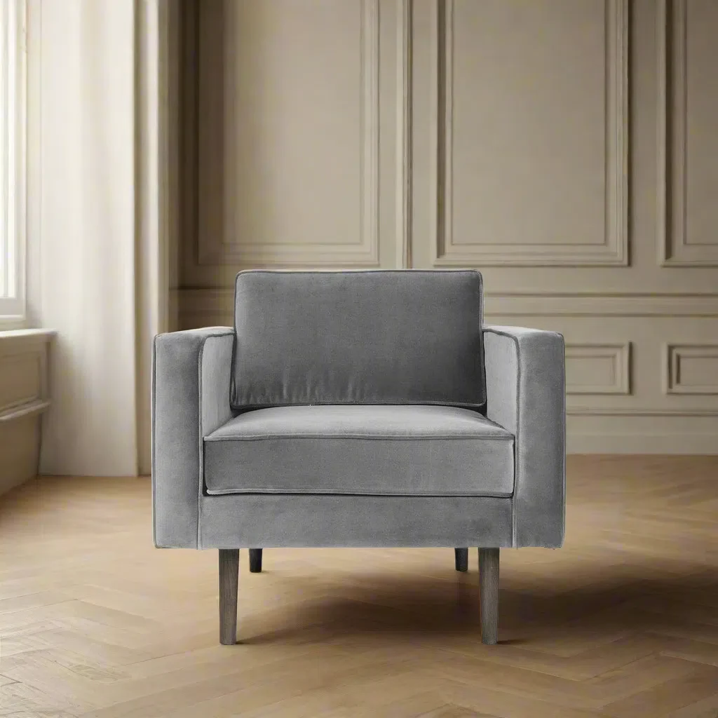 Broste Copenhagen Wind Velvet Armchair In Drizzle Grey - Image 6
