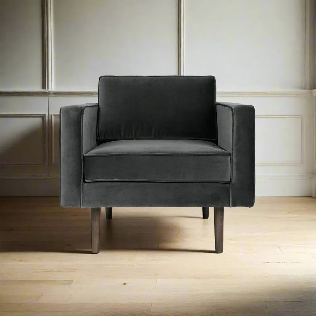 Broste Copenhagen Wind Velvet Armchair In Magnet Grey - Image 8
