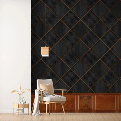 NLXL Cane Webbing and Wood Black Wallpaper - Image 4