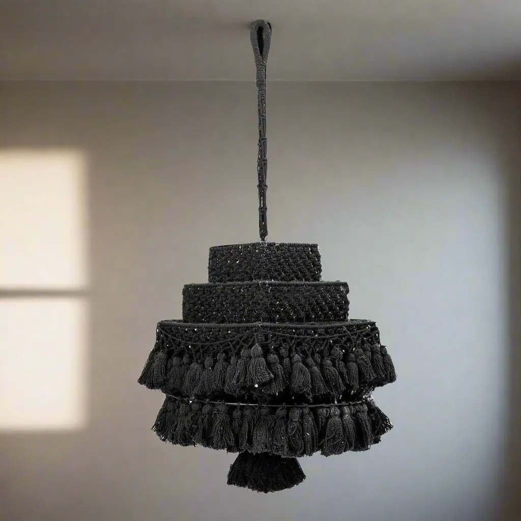 Bloomingville Baldachin Black Tassel Canopy Lampshade - Image 3