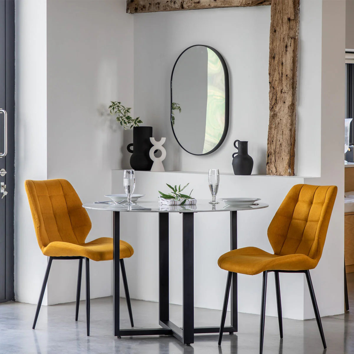 Gallery Direct Connolly Dining Table White Effect 1100x1100x750mm - Image 5