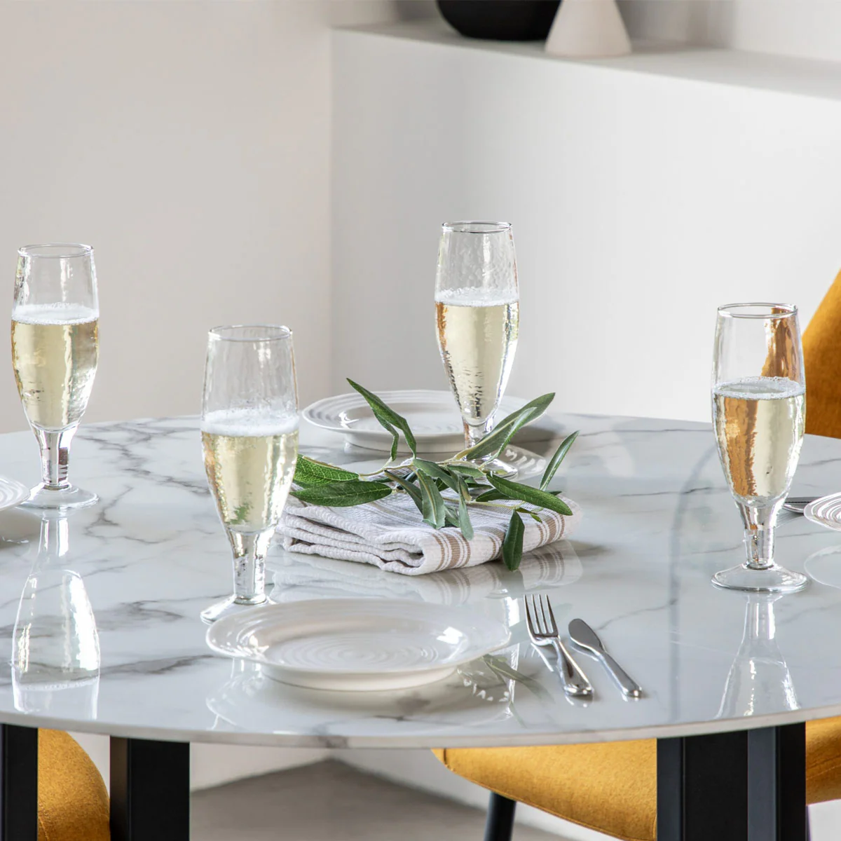 Gallery Direct Connolly Dining Table White Effect 1100x1100x750mm - Image 6