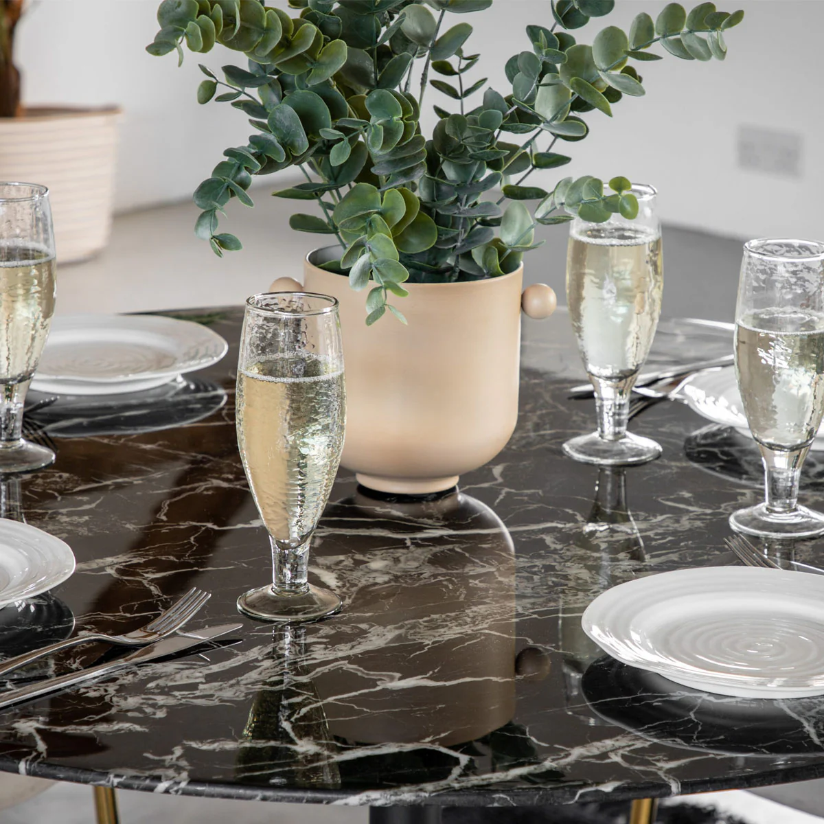 Gallery Direct Fielding Dining Table Black Effect 1100x1100x750mm - Image 4