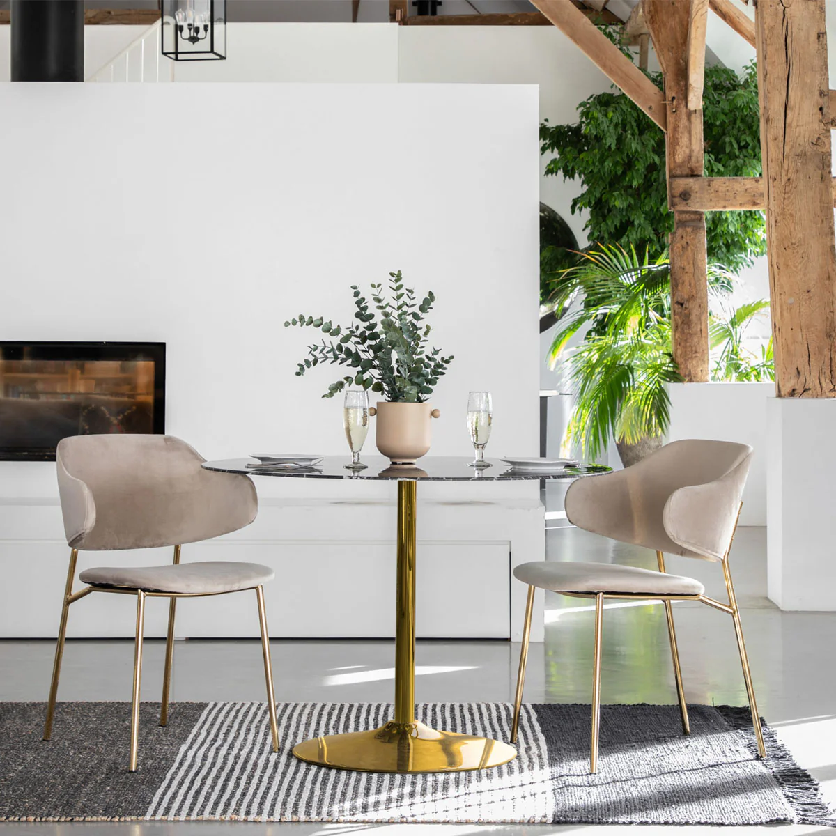 Gallery Direct Fielding Dining Table Black Effect 1100x1100x750mm - Image 5