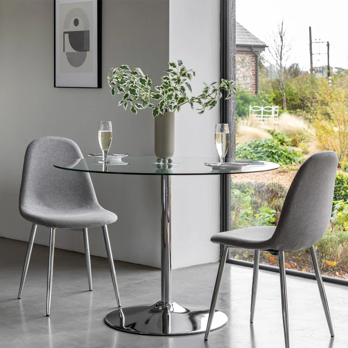 Gallery Direct Fielding Dining Table Clear Glass 1100x1100x750mm - Image 6