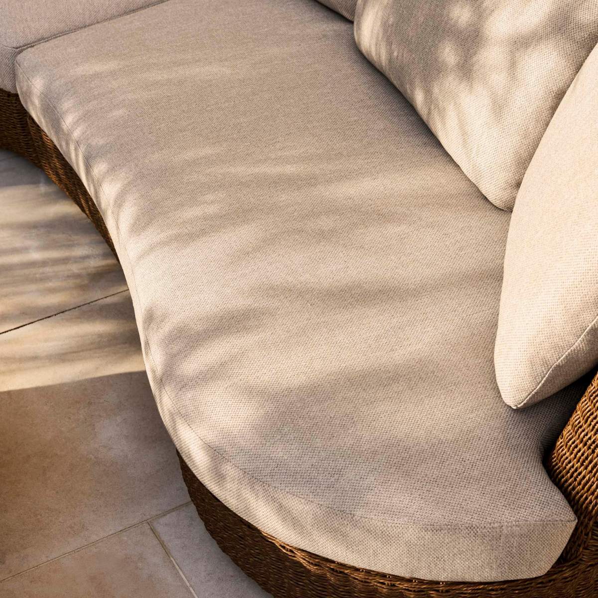 Garden Trading Hambridge Curved Corner Sofa Set Dark Natural - Image 8