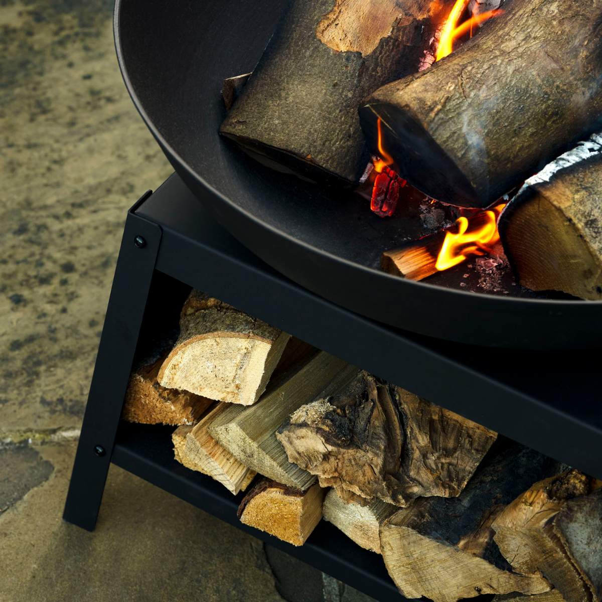 Garden Trading Sarsden Fire Pit Bowl & Log Store Medium - Image 5