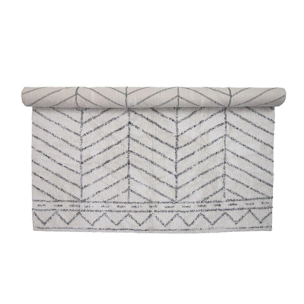 Bloomingville Oiva Geometric Grey Cotton Rug - Image 4