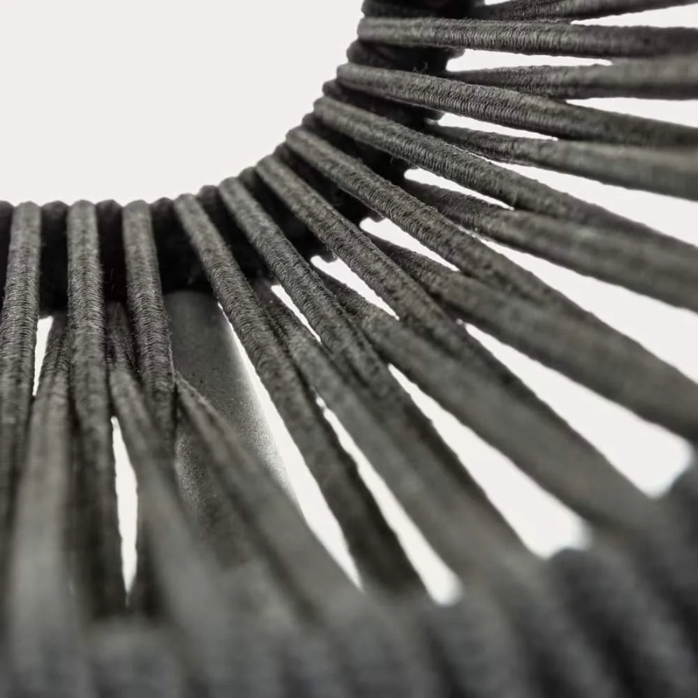 Kave Home Lambton Stackable Chair – Black Rope & Steel with Black Finish - Image 5