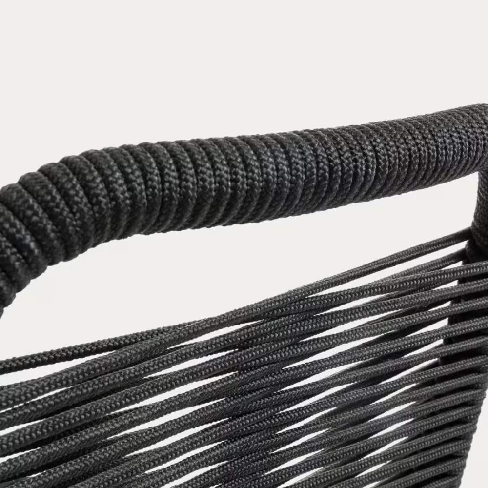 Kave Home Lambton Stackable Chair – Black Rope & Steel with Black Finish - Image 6