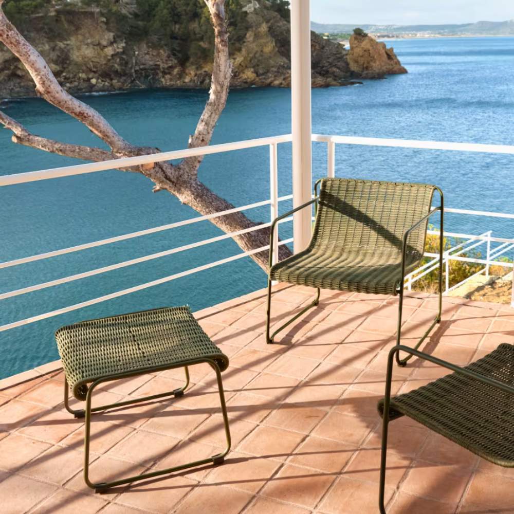 Kave Home Maurina Stackable Armchair in Green Galvanised Steel and Green Rope Cord - Image 10