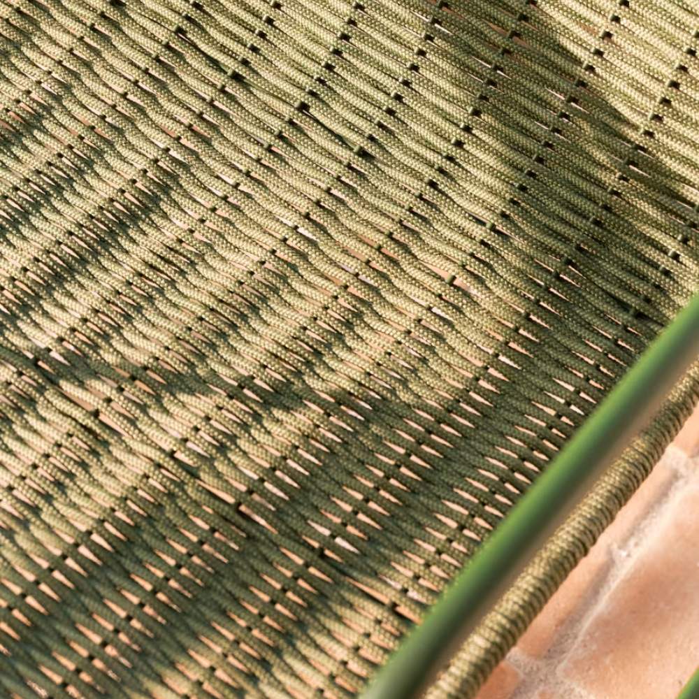 Kave Home Maurina Stackable Armchair in Green Galvanised Steel and Green Rope Cord - Image 7