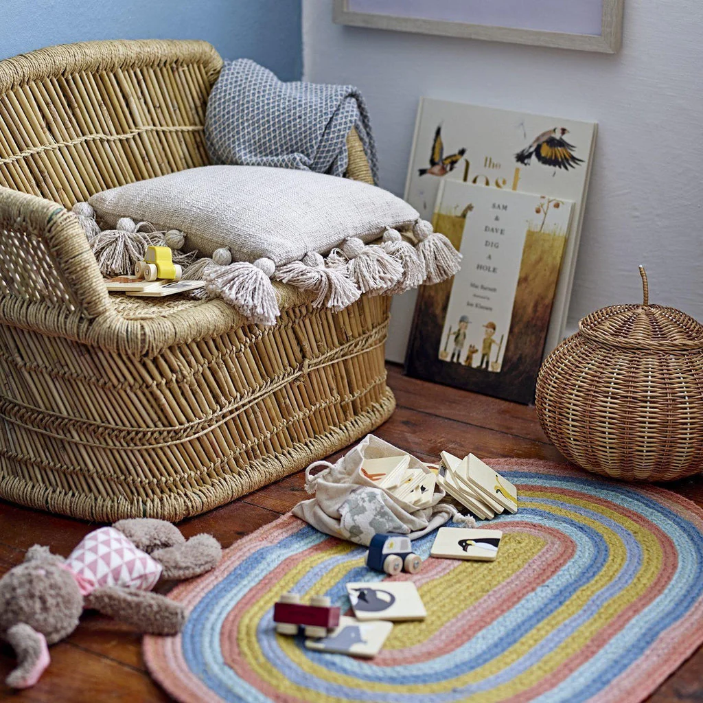 Bloomingville Ralia Kids Rainbow Flatweave Rug - Image 3