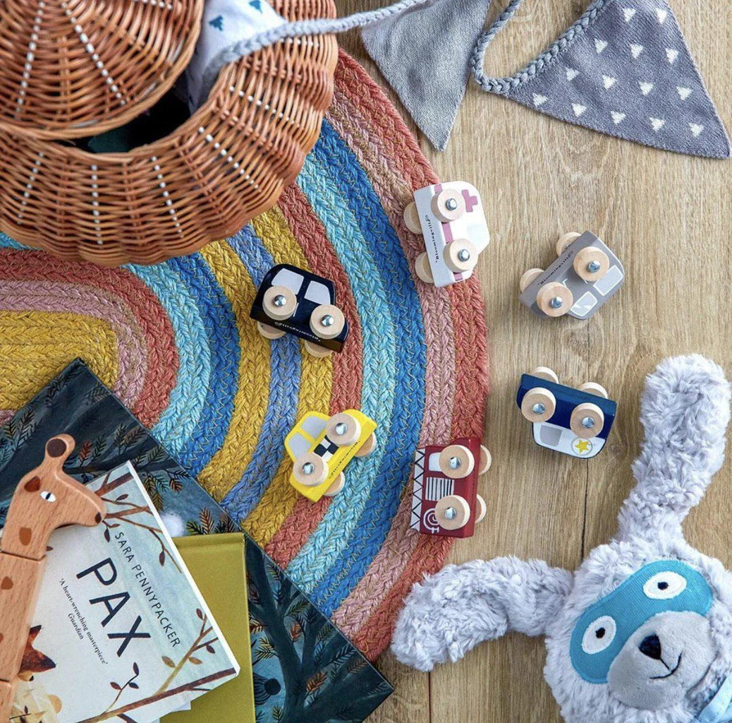 Bloomingville Ralia Kids Rainbow Flatweave Rug - Image 5