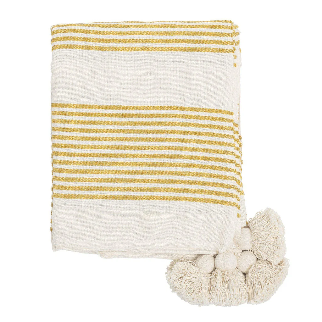 Bloomingville Libertus Striped Yellow Throw - Image 3