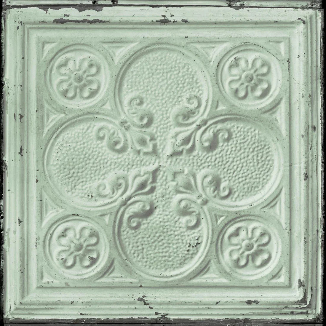 NLXL Brooklyn Tin Tiles Green Wallpaper TIN-05 - Image 3