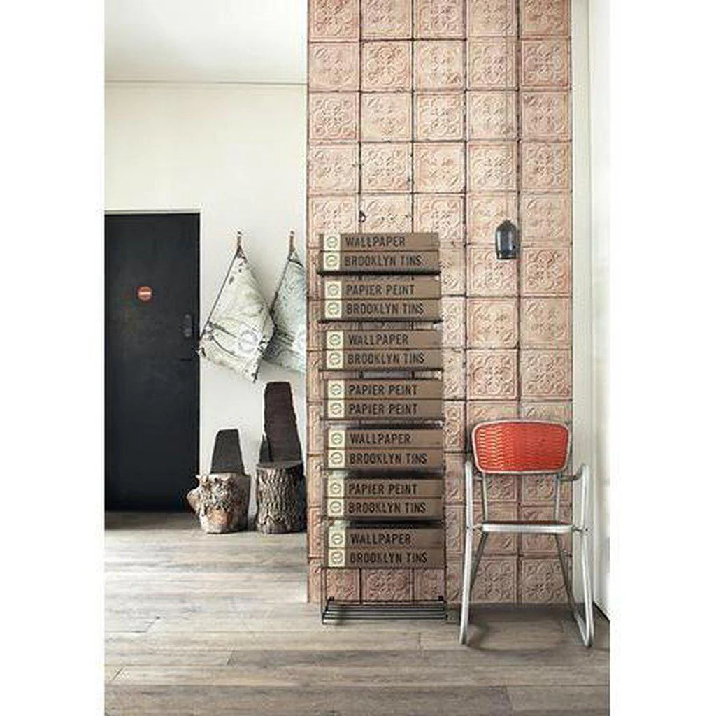 NLXL Brooklyn Tin Tiles Pink Wallpaper TIN-06 - Image 3