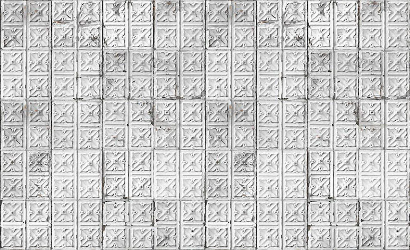 NLXL Brooklyn Tin Tiles White/Grey Wallpaper TIN-04 - Image 4