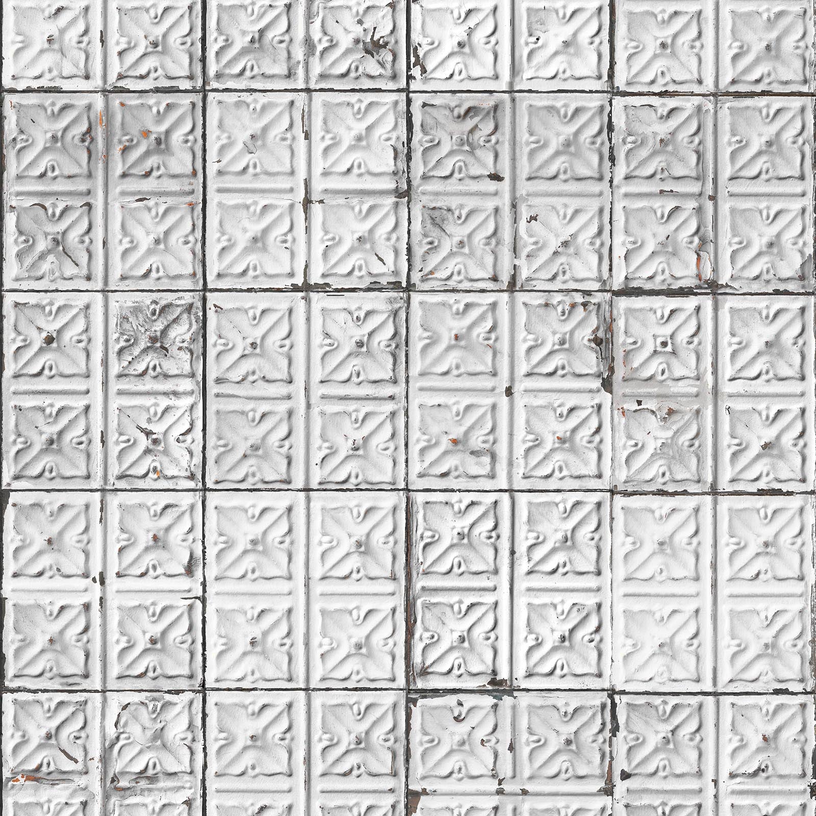 NLXL Brooklyn Tin Tiles White/Grey Wallpaper TIN-04 - Image 5