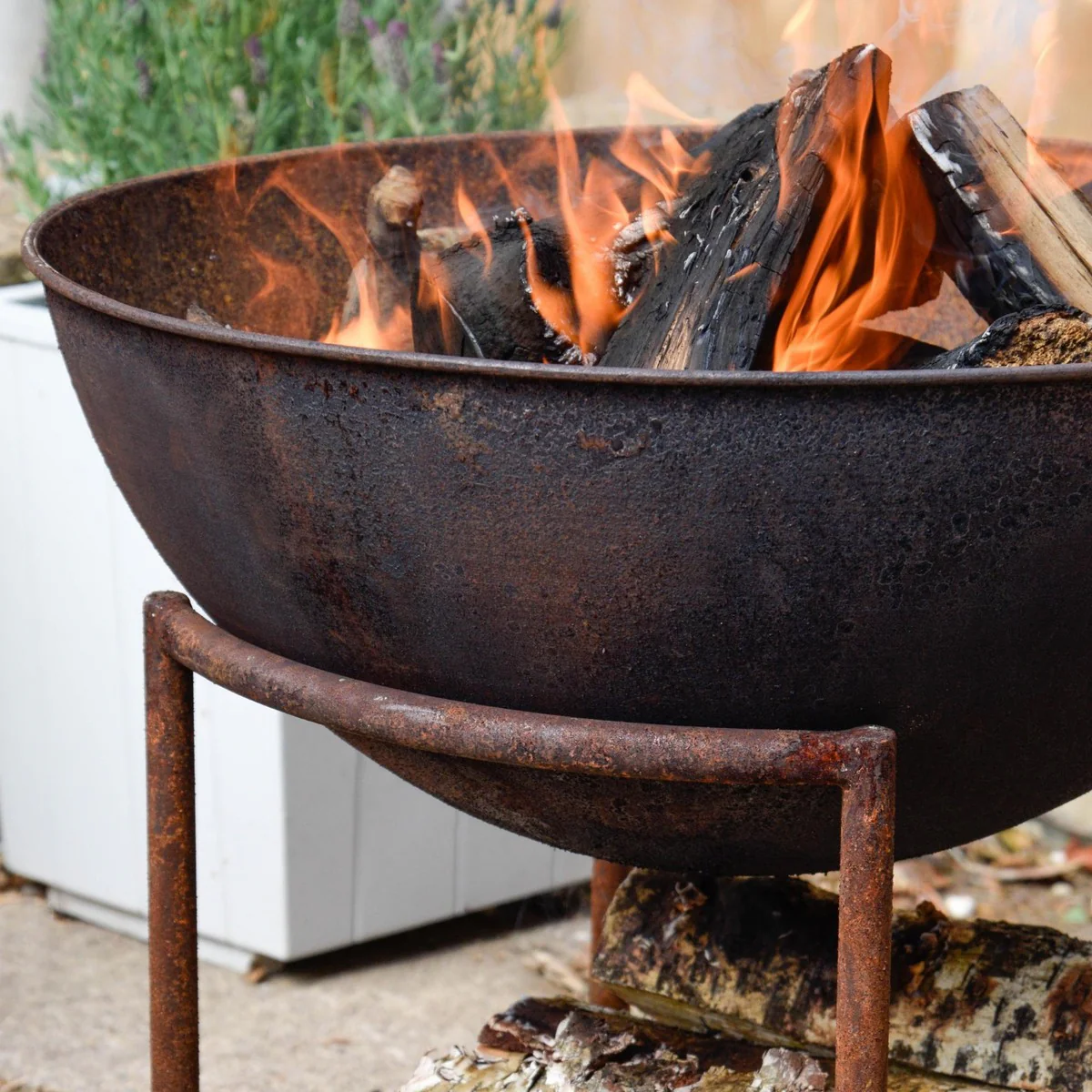 Ivyline Outdoor Cast Iron Fire Pit on Stand - Image 6