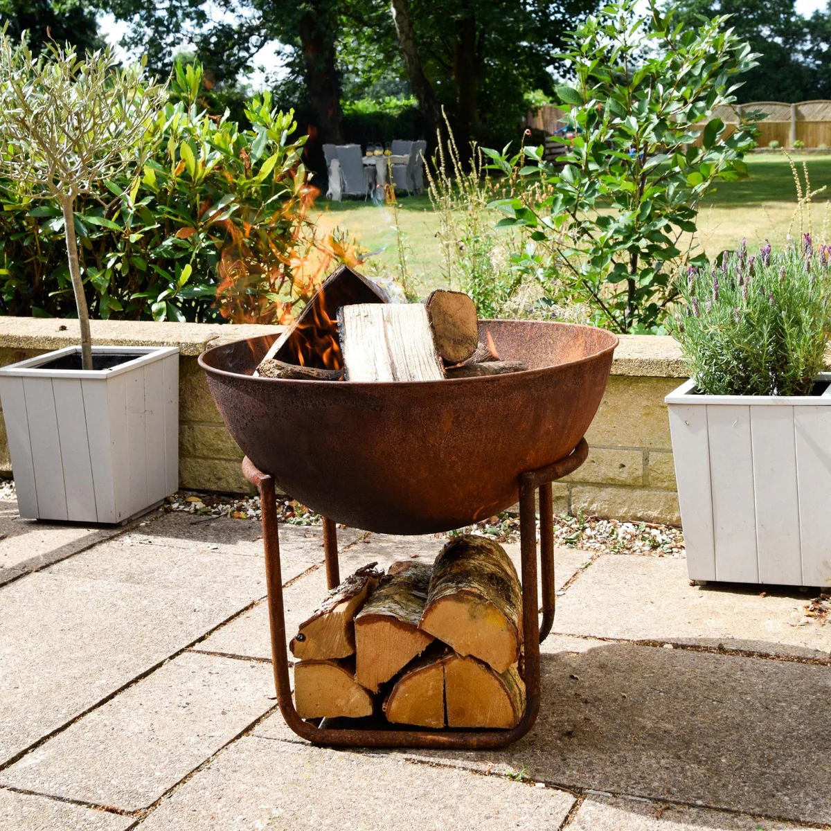 Ivyline Outdoor Cast Iron Fire Pit on Stand - Image 8