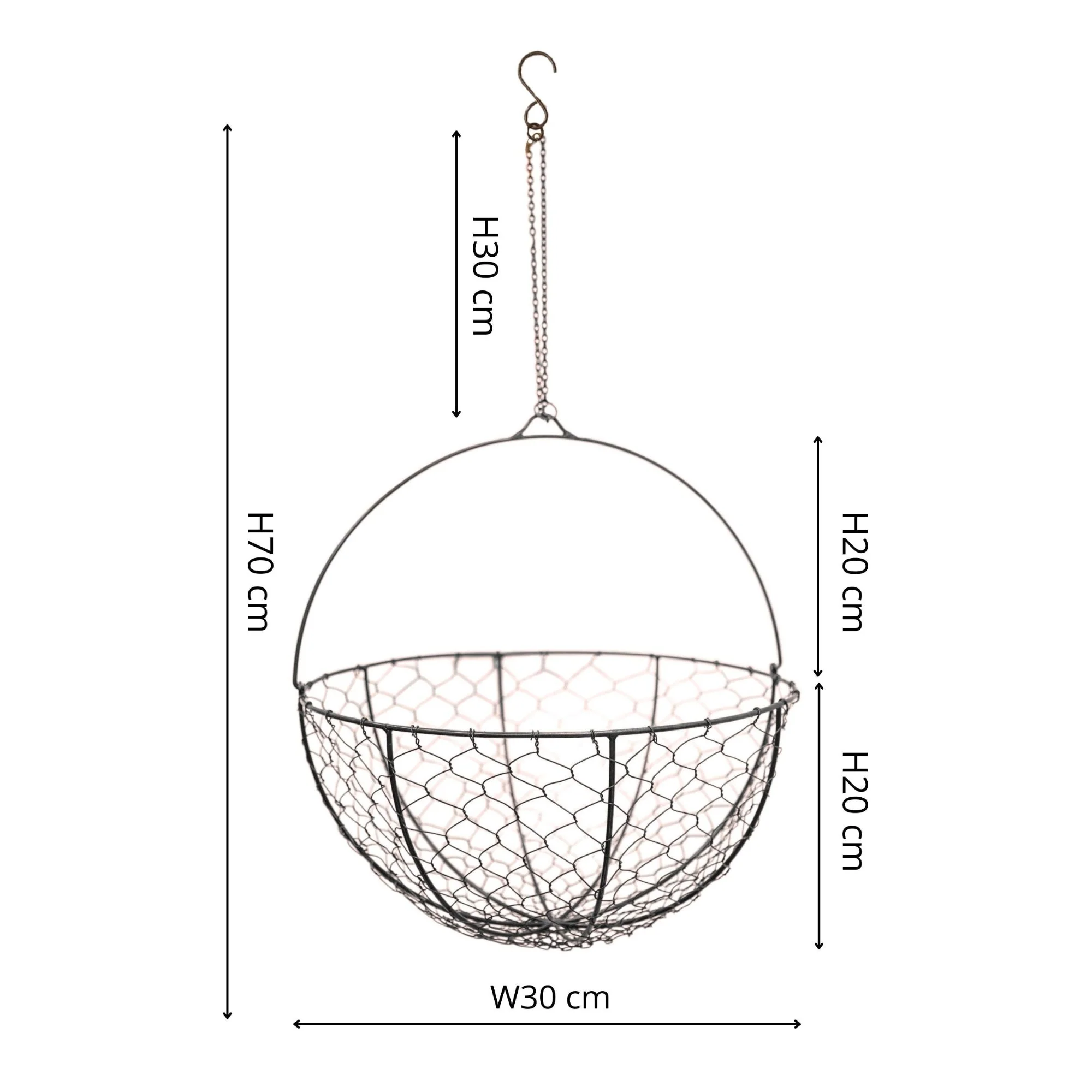 Ivyline Outdoor Hanging Wired Netted Basket - Image 4