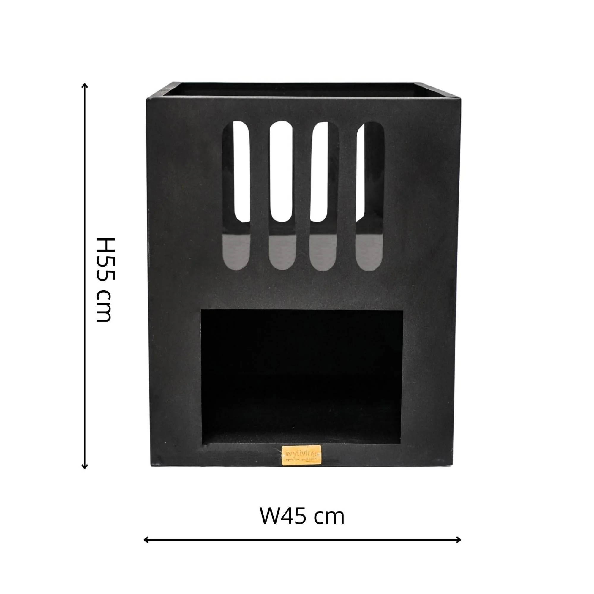 Ivyline Outdoor Libra Contemporary Fire Pit Matt Black - Image 4