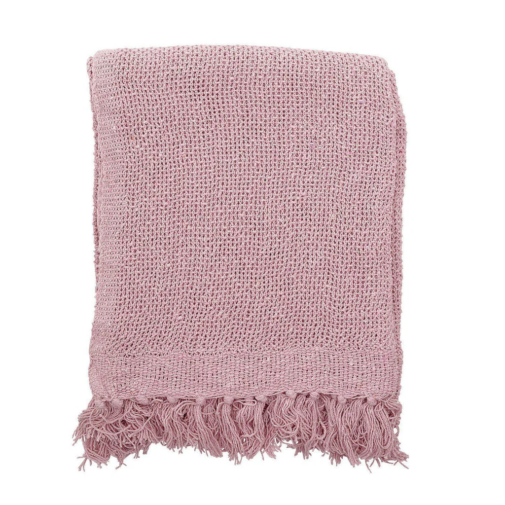 Bloomingville Rose Pink Recycled Cotton Throw - Image 6