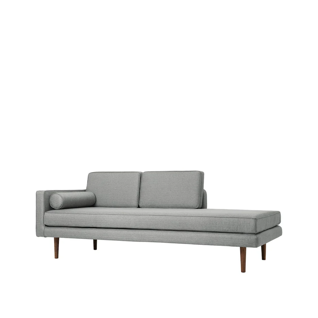 Broste Copenhagen Wind Tweed Chaise Longue Grey Left Sided - Image 3