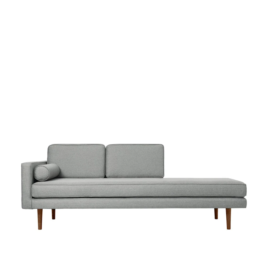 Broste Copenhagen Wind Tweed Chaise Longue Grey Left Sided - Image 6