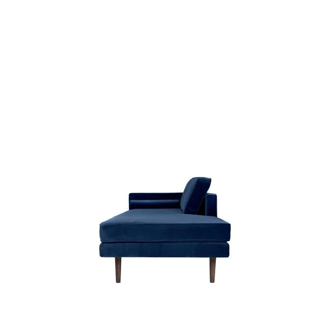 Broste Copenhagen Wind Velvet Chaise Longue Insignia Blue - Left Sided - Image 5