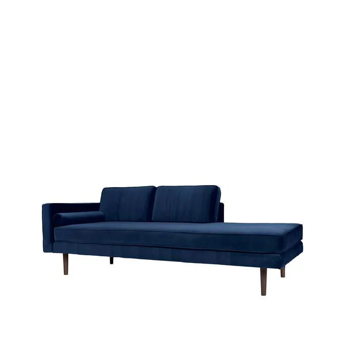 Broste Copenhagen Wind Velvet Chaise Longue Insignia Blue - Left Sided - Image 7