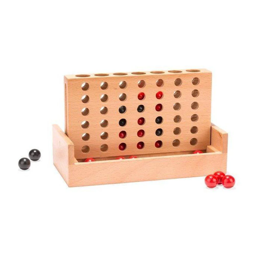 Kikkerland Wooden 4 in a Row Travel Game - Image 3