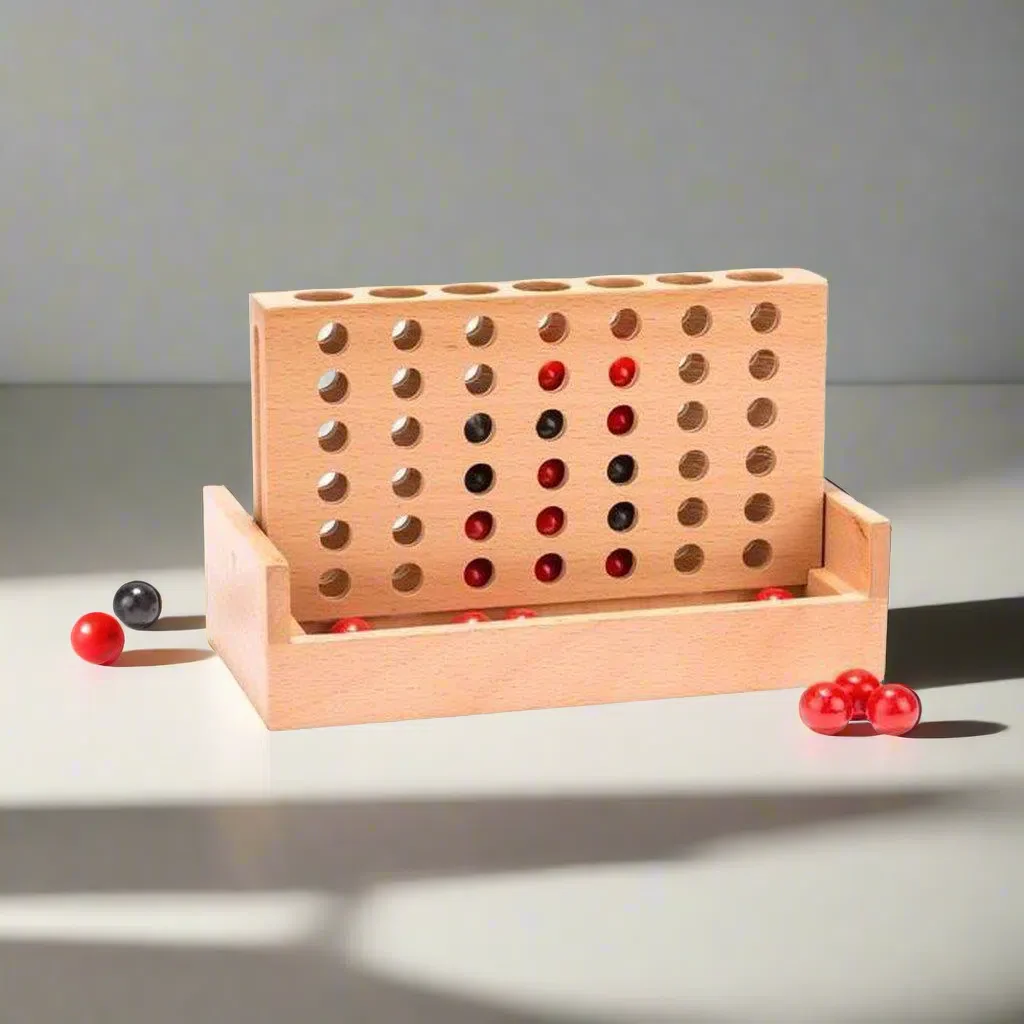 Kikkerland Wooden 4 in a Row Travel Game - Image 4